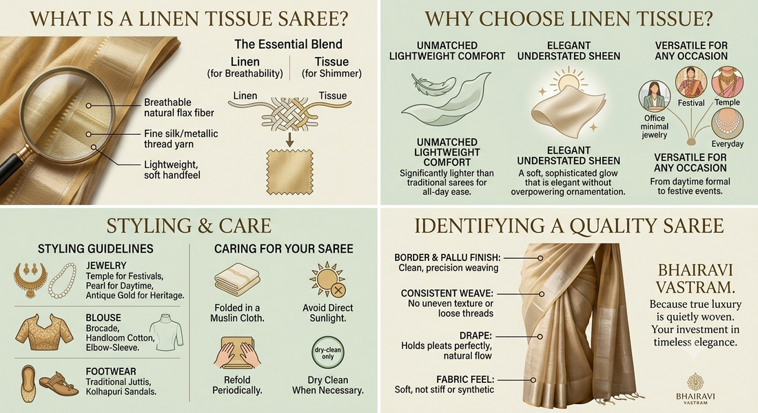 Linen Tissue Sarees: Everything You Need to Know Before Buying