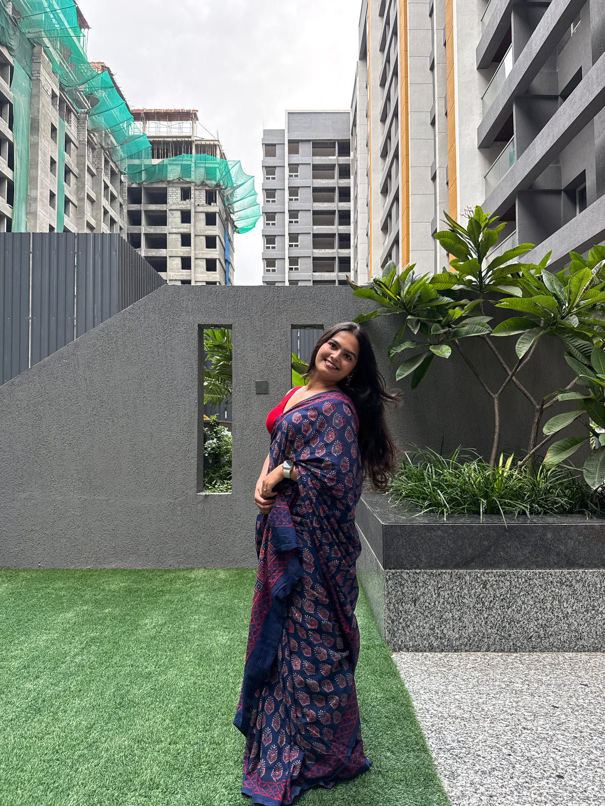 Bagru Cotton Handblock Print Saree