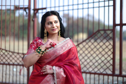 Pink Tissue Saree | Wedding & Festive Wear Saree for Women | Bhairavi Vastram