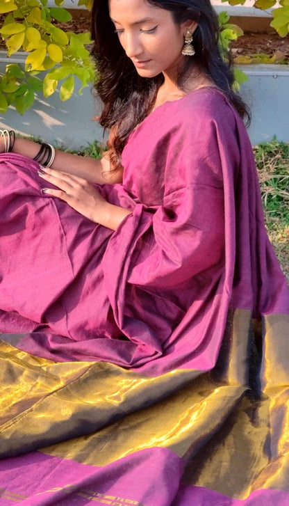 Khadi Zari Anchal Saree Online for Women | Elegant Handloom Saree | Bhairavi Vastram