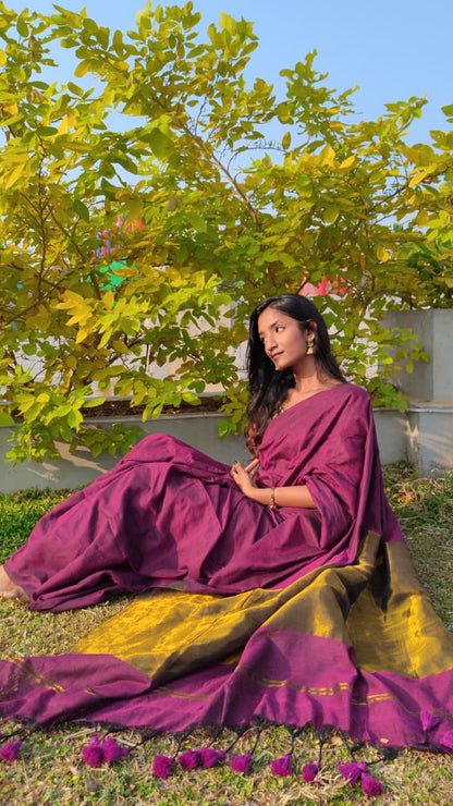 Khadi Zari Anchal Saree Online for Women | Elegant Handloom Saree | Bhairavi Vastram