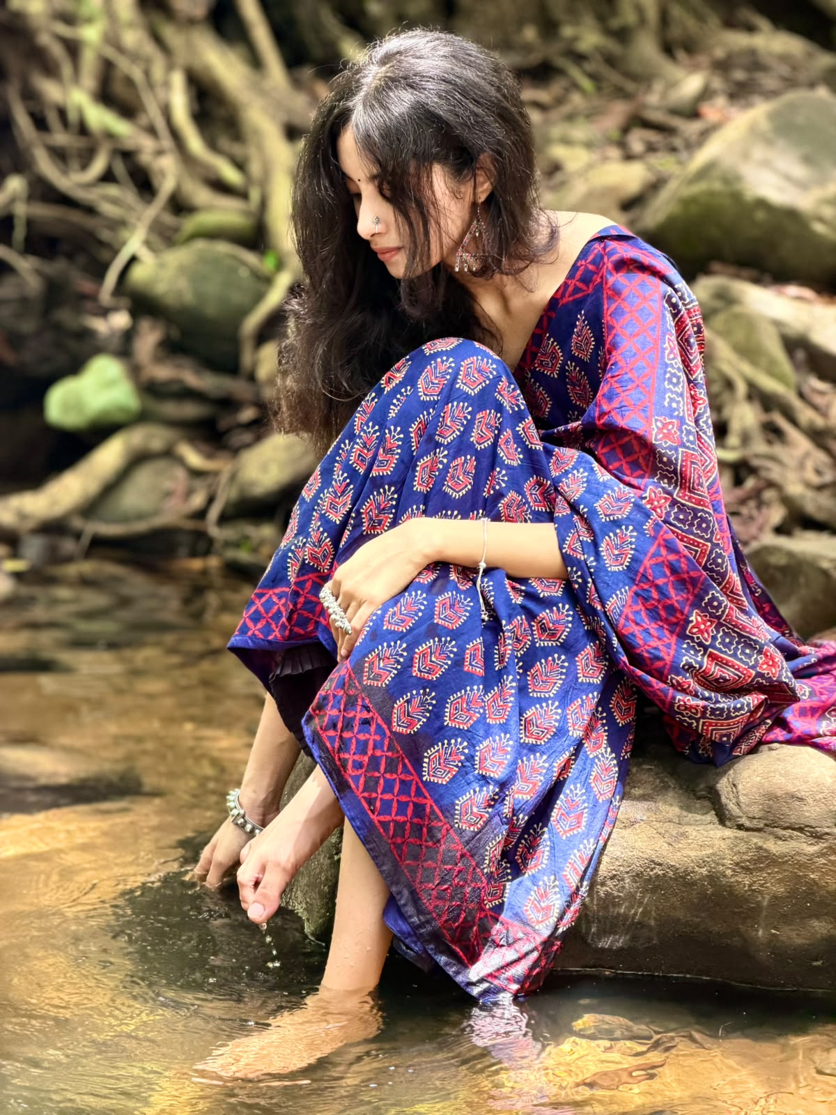 Bagru Cotton Handblock Print Saree