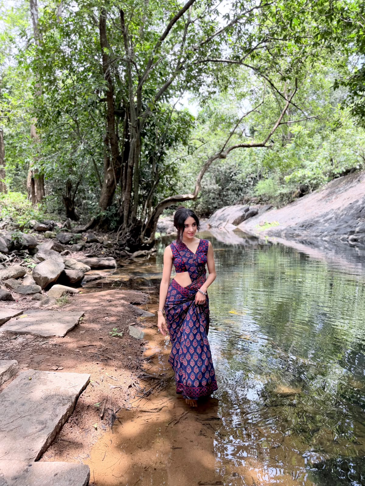 Bagru Cotton Handblock Print Saree